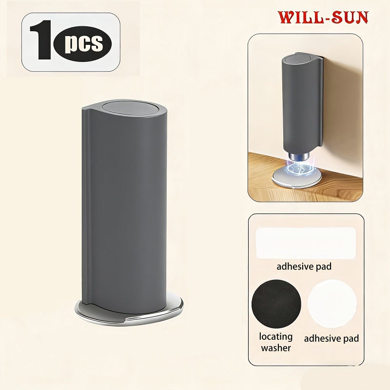 Ultra Narrow Silent Magnetic Door Stopper Anti Collision No Drill Invisible Clip White Indoor Bathroom Toilet - Image 2