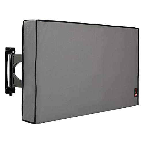 iBirdie Outdoor TV Cover 40 to 43 inch Weatherproof, Cover Size 39.5''L x 25''H, Waterproof for Outside Flat Screen 40 to 43 inch TV, Grey, 600D Thick Fabric Screen Protector with Bottom - Image 1