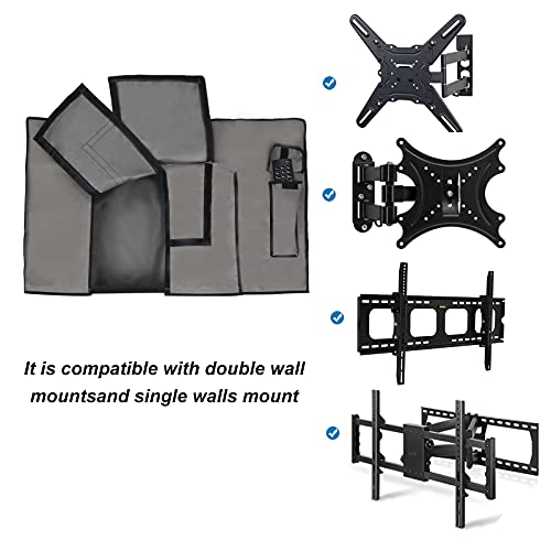 iBirdie Outdoor TV Cover 40 to 43 inch Weatherproof, Cover Size 39.5''L x 25''H, Waterproof for Outside Flat Screen 40 to 43 inch TV, Grey, 600D Thick Fabric Screen Protector with Bottom - Image 4