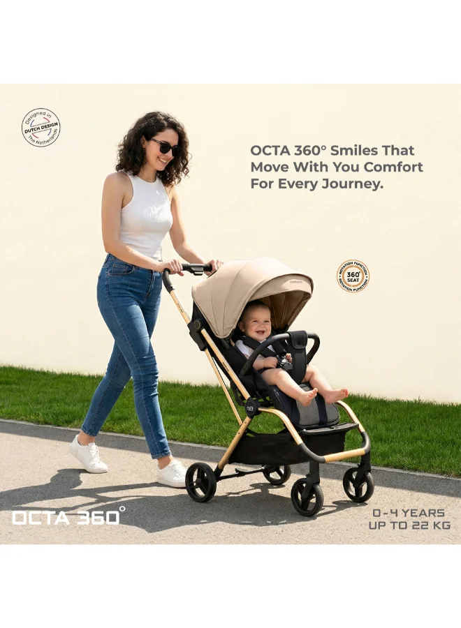 Neobreez Neobreez - Octa 360 Degree Reversible Stroller Compact Travel Stroller - Beige