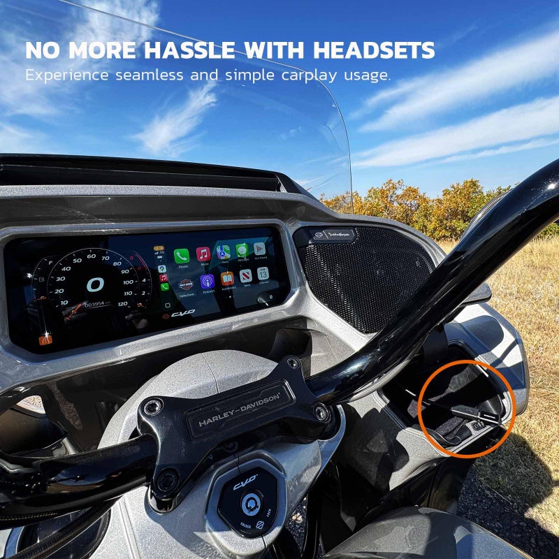 MaedHawk Bypass Motorcycle CarPlay Bluetooth Headset Adapter with Passthrough USB-C Charging Port - Image 4