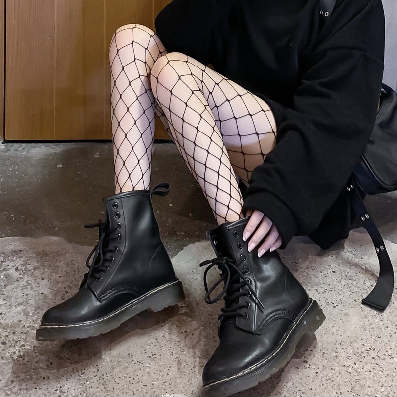 Paris Letter Silk Stockings Women'S Black Thin Anti-Hook Silk Mesh Red Tide Base Pantyhose Skinny Legs - Image 1