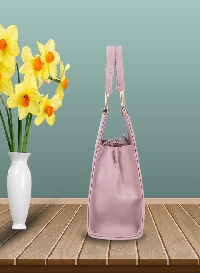 LIKE STYLE Trendy Mini Handbag and Sling Bag | Houndstooth Print PU Rexine with Secure Zip Closure & Detachable Strap (PINK) - Image 4