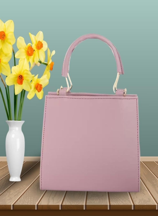 LIKE STYLE Trendy Mini Handbag and Sling Bag | Houndstooth Print PU Rexine with Secure Zip Closure & Detachable Strap (PINK) - Image 3