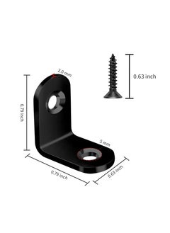 ZFHDBM 40PCS L Bracket Corner Bracket, ZFHDBM Stainless Steel L Brackets for Shelves, Black Small Right Angle Bracket, Metal Corner Brace for Wood Furniture Cabinet Chair with 80PCS Screws (0.79x0.79 in)  - Image 2