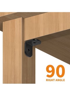 ZFHDBM 40PCS L Bracket Corner Bracket, ZFHDBM Stainless Steel L Brackets for Shelves, Black Small Right Angle Bracket, Metal Corner Brace for Wood Furniture Cabinet Chair with 80PCS Screws (0.79x0.79 in)  - Image 4