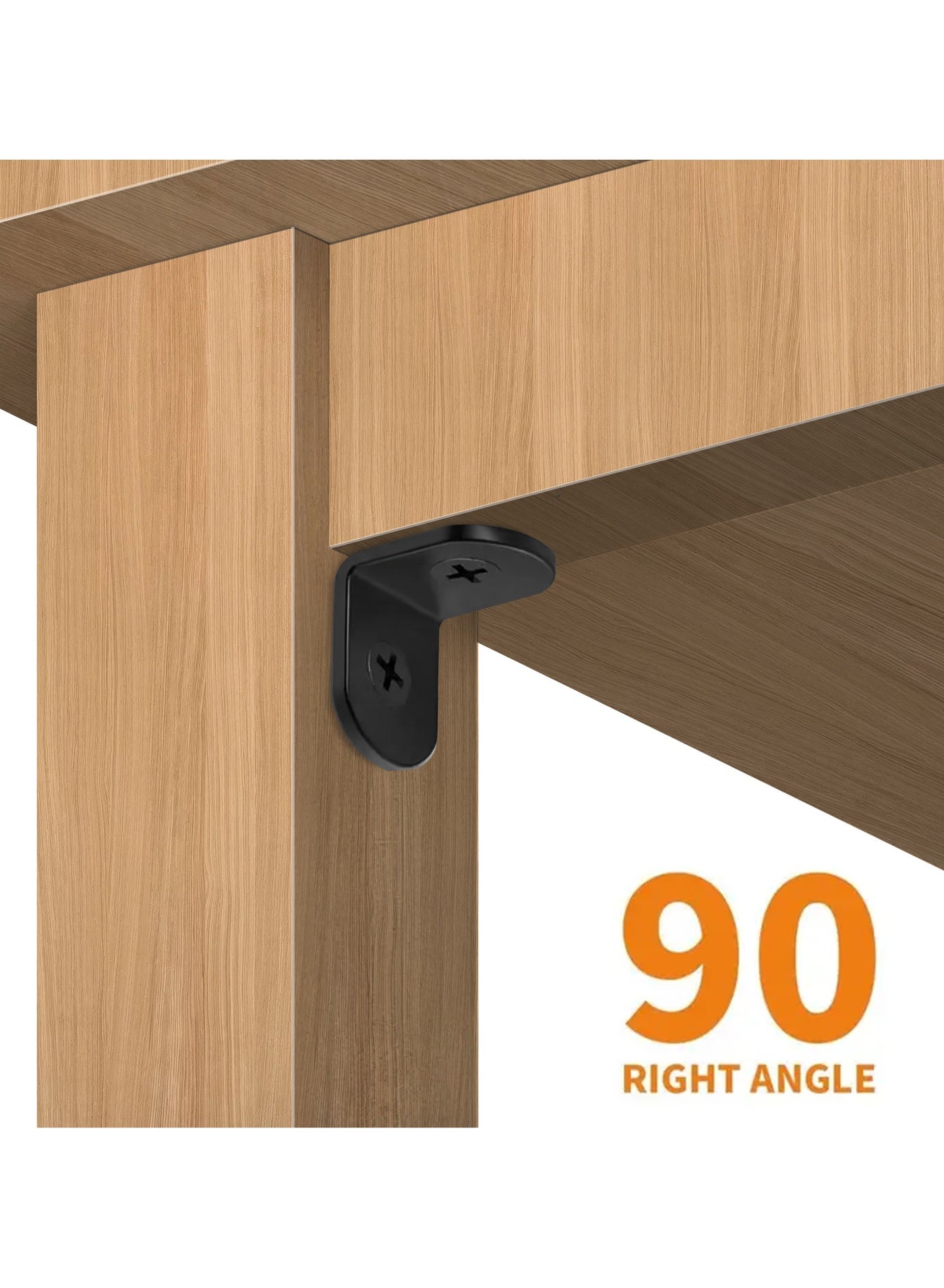 40-Pack Small L-Shaped Corner Brackets – 2-Hole Metal Braces For Woodworking & Shelves