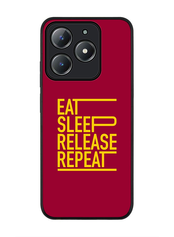 Stylizedd For Realme C63 / Realme C61 4G Case,Slim fit Camera Protection, Shockproof Thin Phone cover  - Eat Sleep Release Repeat - Image 1