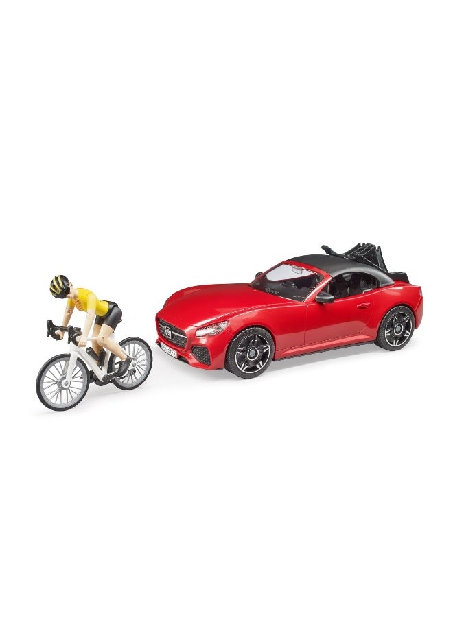 Bruder Bruder Roadster Car + Bike & Cyclist Set 