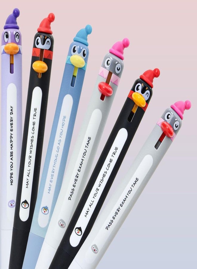Maydahui 8 PCS Retractable Penguin Shaped Rollerball Gel Pen Cute Novelty Animal Pens Black Ink Parrot Scratch Sheath Double Bead ST Quick Drying for Writing Party Office Gift Home - Image 2
