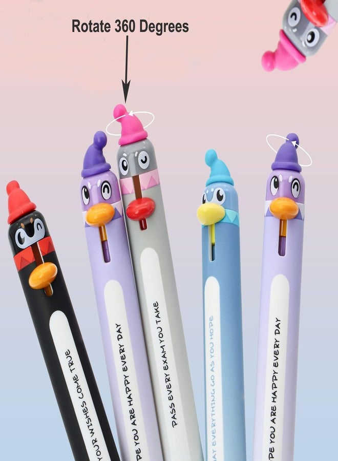 Maydahui 8 PCS Retractable Penguin Shaped Rollerball Gel Pen Cute Novelty Animal Pens Black Ink Parrot Scratch Sheath Double Bead ST Quick Drying for Writing Party Office Gift Home - Image 5