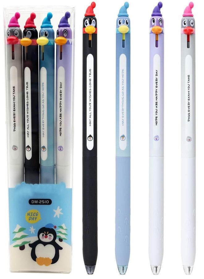 Maydahui 8 PCS Retractable Penguin Shaped Rollerball Gel Pen Cute Novelty Animal Pens Black Ink Parrot Scratch Sheath Double Bead ST Quick Drying for Writing Party Office Gift Home - Image 1
