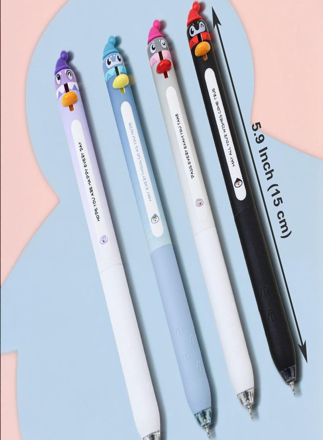 Maydahui 8 PCS Retractable Penguin Shaped Rollerball Gel Pen Cute Novelty Animal Pens Black Ink Parrot Scratch Sheath Double Bead ST Quick Drying for Writing Party Office Gift Home - Image 4