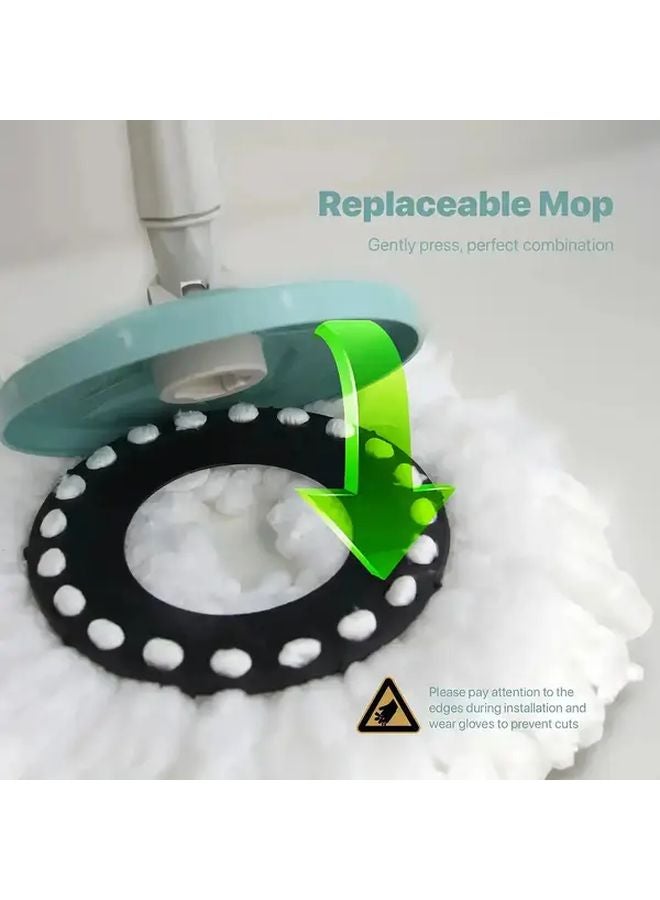 Blue Rotating Mop Set With Built In Water Bucket And 2 Ultra Fine Fiber Heads - Image 5