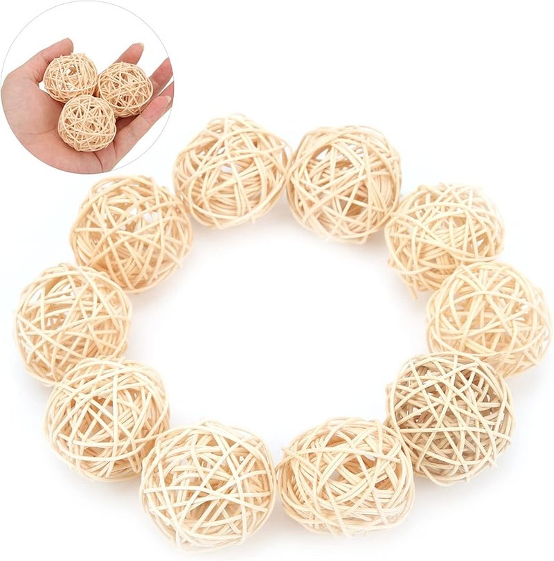 Fydun 10 Pcs Bird Chew Toy Rattan Balls 5CM Original Color Small Animal Cage Chewing Play - Image 3
