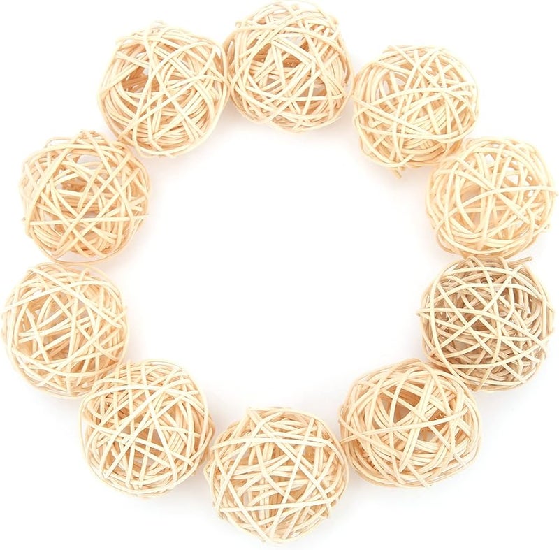 Fydun 10 Pcs Bird Chew Toy Rattan Balls 5CM Original Color Small Animal Cage Chewing Play - Image 4
