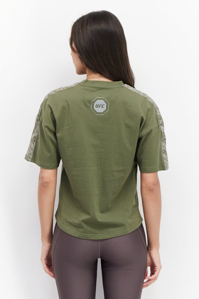 Ufc Women Sportswear Fit Brand Logo Training T Shirt, Sage Green - Image 4