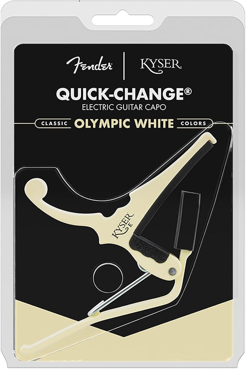 Kyser Musical Products Fender X Quick-Change Electric Guitar Capo, KGEFOWA, Olympic White - For Electric Guitars, Collaboration with Fender, Made in USA, Quality, Strong, Lightweight, Quick - Image 4