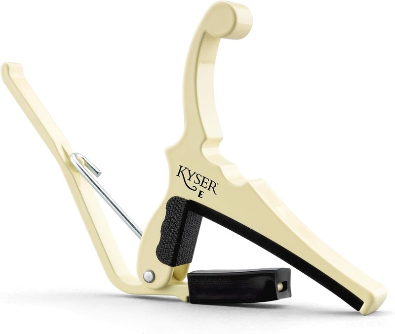 Kyser Musical Products Fender X Quick-Change Electric Guitar Capo, KGEFOWA, Olympic White - For Electric Guitars, Collaboration with Fender, Made in USA, Quality, Strong, Lightweight, Quick - Image 1