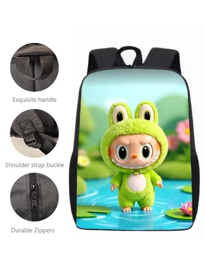 LABUBU Lightweight Primary School Bag Labubu Cute Printed Cartoon Anime Children's Backpack 42*29*16CM+Lunch Bag 26*18*6CM+Pen Bag 11*22*2.5CM - Image 5