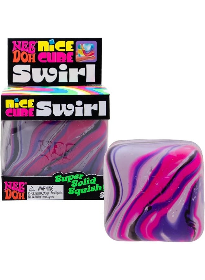NeeDoh Nice Cube Swirl - Schylling Sensory Toy with a Super Solid Squish - Unique, Swirling Color Blend - Ages 3 and Up (Purple) - Image 2