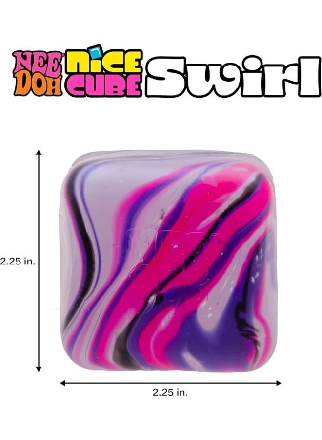 NeeDoh Nice Cube Swirl - Schylling Sensory Toy with a Super Solid Squish - Unique, Swirling Color Blend - Ages 3 and Up (Purple) - Image 5