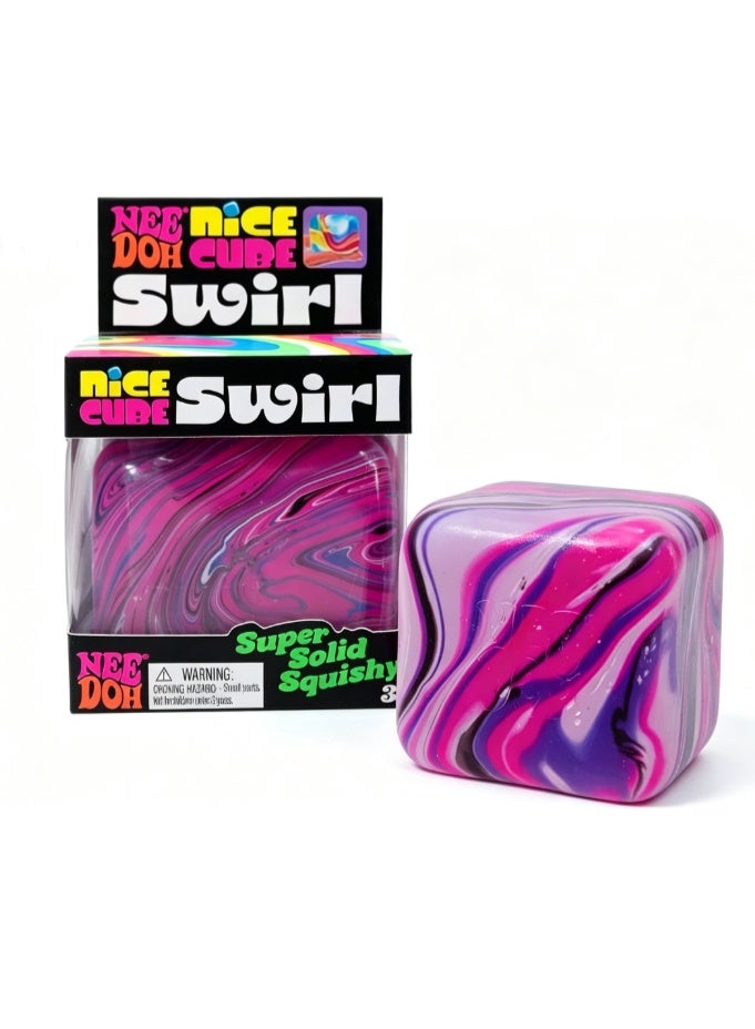 سكايلينغ NeeDoh Nice Cube Swirl - لعبة حسية تتميز بملمس مرن ومتين للغاية - مزيج فريد من الألوان المتداخلة - للأطفال من عمر 3 سنوات فما فوق (أرجواني) - Image 2