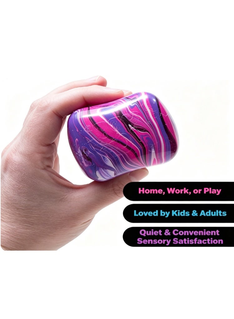 سكايلينغ NeeDoh Nice Cube Swirl - لعبة حسية تتميز بملمس مرن ومتين للغاية - مزيج فريد من الألوان المتداخلة - للأطفال من عمر 3 سنوات فما فوق (أرجواني) - Image 3