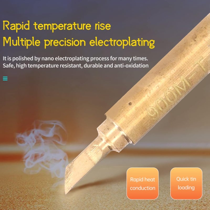 Soldering Iron Tip Replacement High Temperature Electric Bit for 936 Soldering Station Repair Oxygen Free Copper Material (Knife Shape) - Image 3