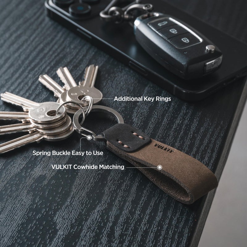 VULKIT Genuine Leather Keychain for Men & Women Everyday Carry Accessories - Image 4
