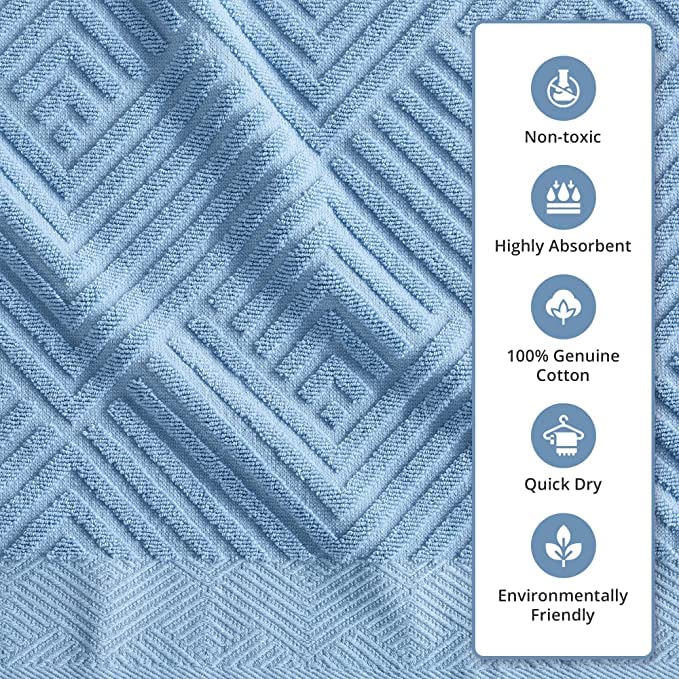 Simpli-Magic 100% Cotton Soft Bath Towels Set | Quick Dry and Highly Absorbent  Textured Bath Towels 27"" x 54"" (4 Pack) - Image 2