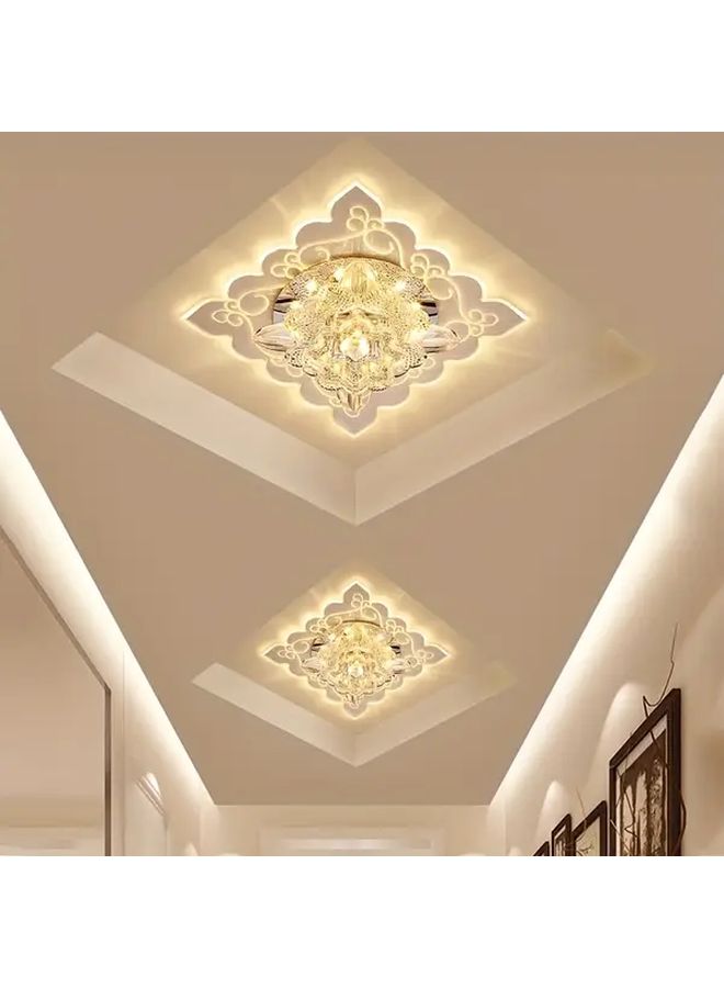 ثريا سقف حديث شبه فلاش جبل مع تركيبة إضاءة LED دافئة بيضاء قابلة لتعديل السطوع وفنغ اللون - Image 4