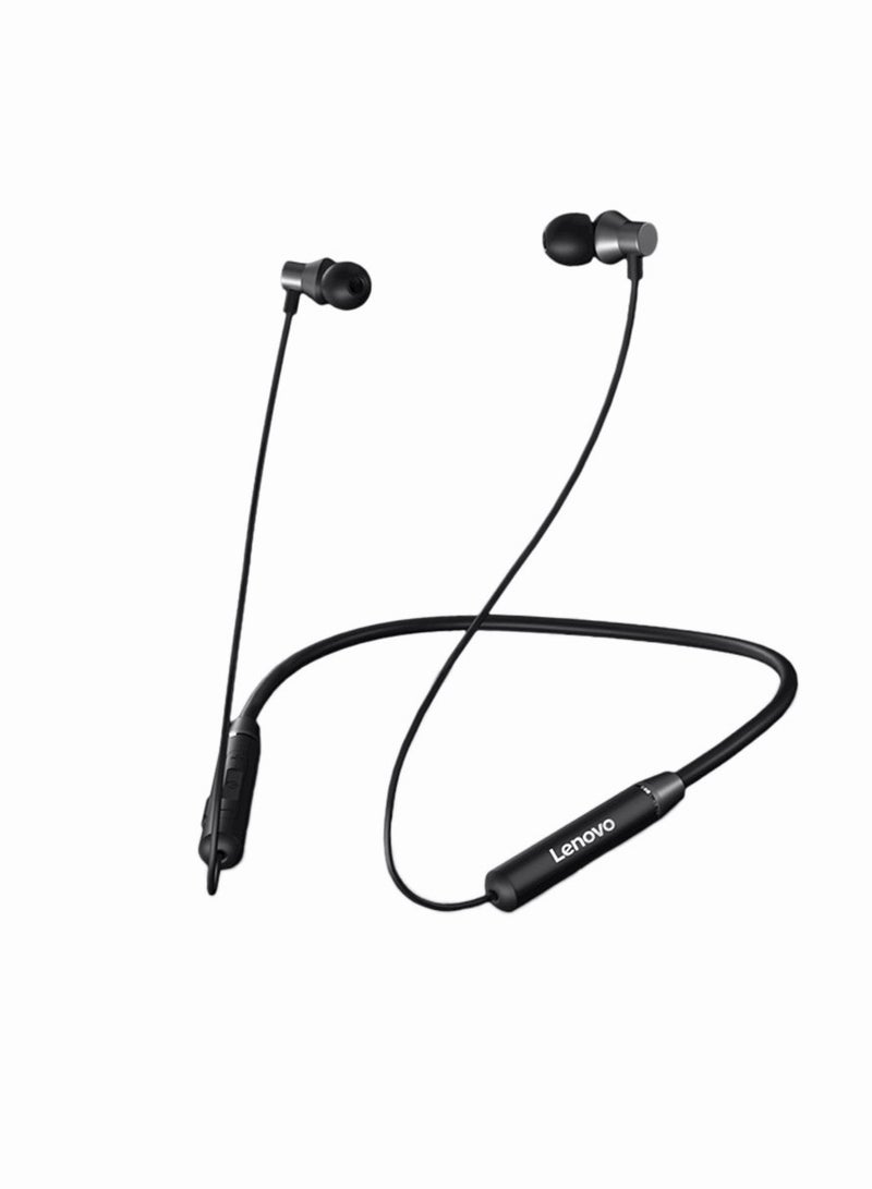 Lenovo HE05 Earphone Bluetooth 5.0 Wireless Headset Magnetic Neckband Earphones IPX5 Waterproof Sport Earbud With Noise Cancelling Mic Black - Image 1