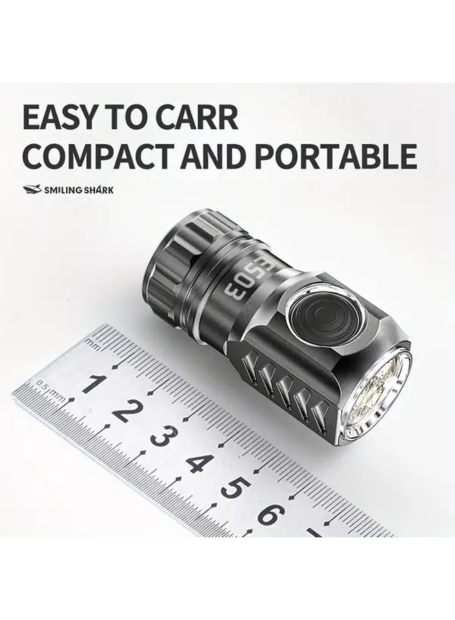 Smiling Shark ES03black Rechargeable Mini Flashlight 3 SST20 LED Aluminum Alloy Torch For Outdoor - Image 5