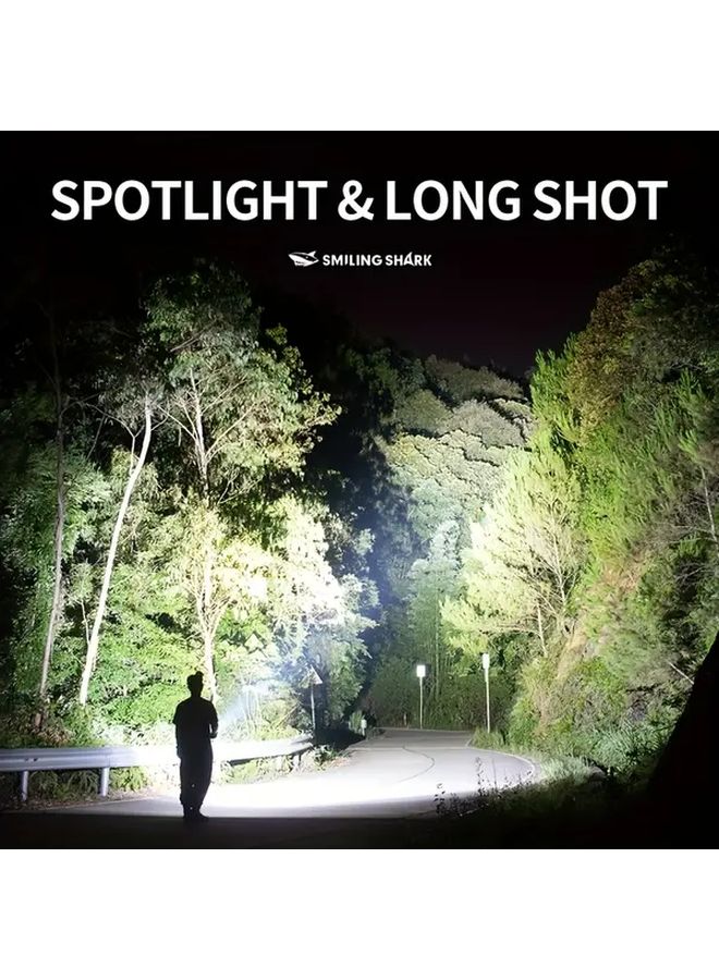 Smiling Shark ES03black Rechargeable Mini Flashlight 3 SST20 LED Aluminum Alloy Torch For Outdoor - Image 4