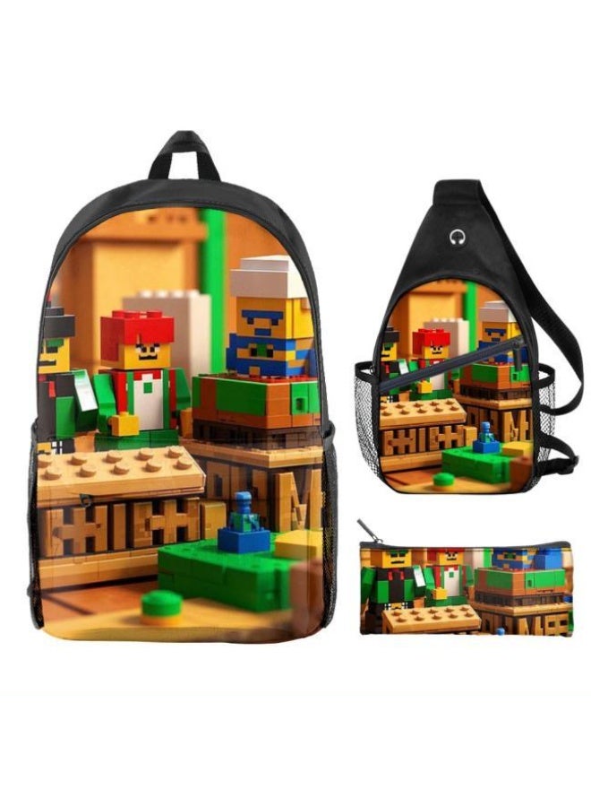 Universal cartoon new three-piece schoolbag - 641  - Image 2