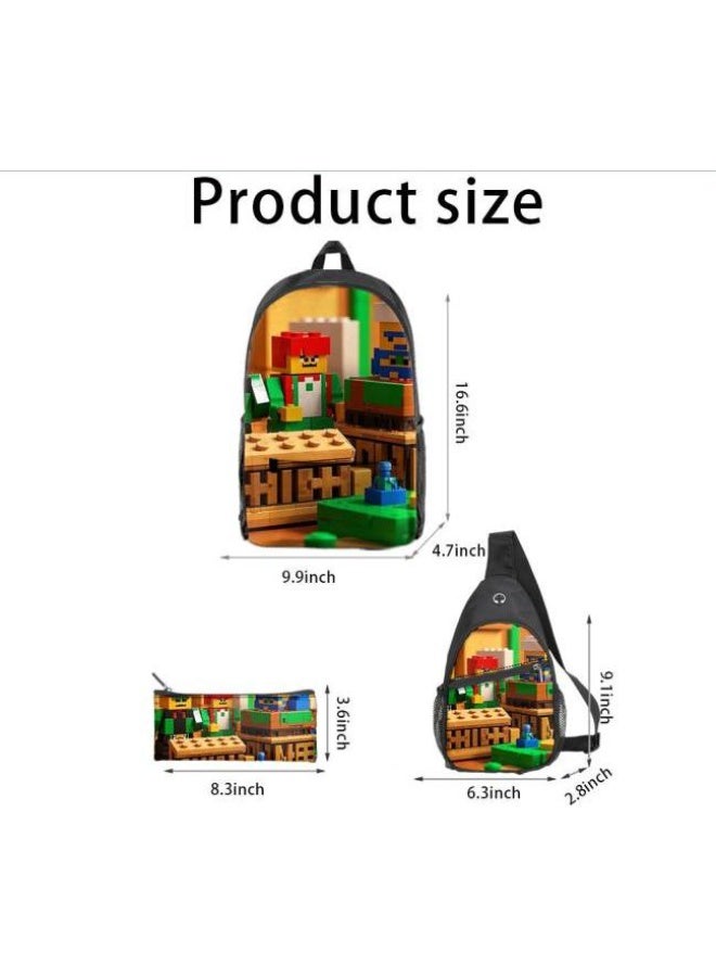 Universal cartoon new three-piece schoolbag - 641  - Image 3