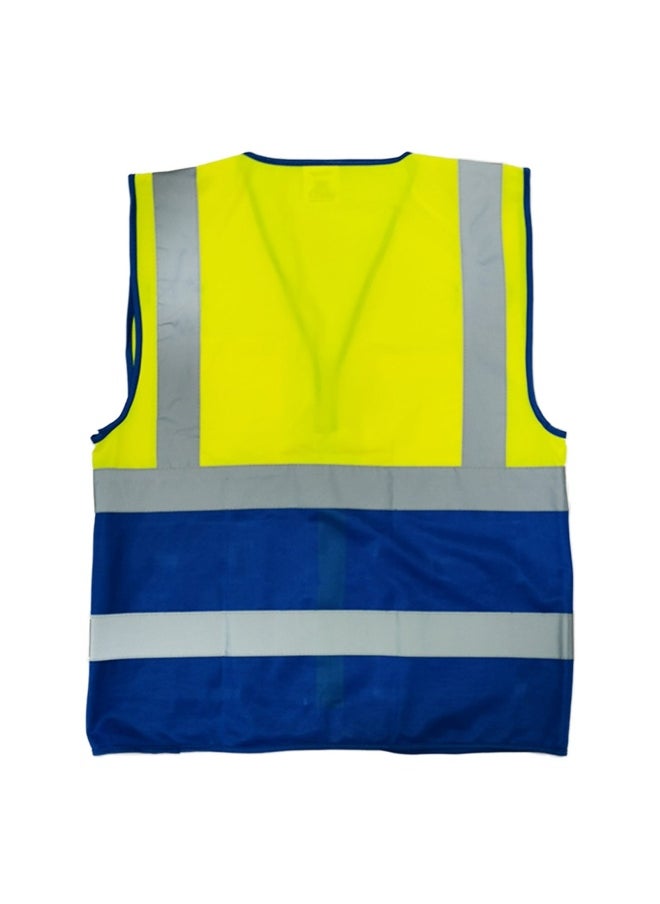 TAHA High-Visibility Safety Jacket | 2-Color Safety Vest for Industrial Use, Cycling & Biking & General use |  Yellow & Blue | Size-XL  - Image 2