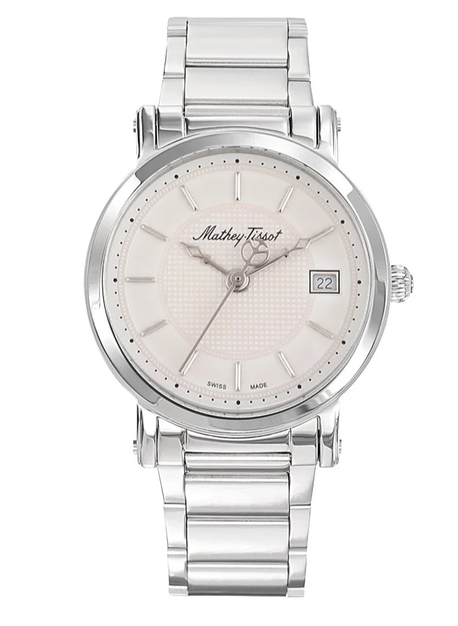 Mathey-Tissot City Metal HB611251MAI Mens Quartz Watch, Analog Display and Stainless Steel Strap, Silver