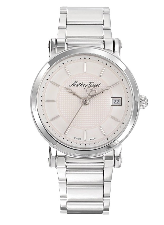 Mathey-Tissot City Metal HB611251MAI Mens Quartz Watch, Analog Display and Stainless Steel Strap, Silver  - Image 1