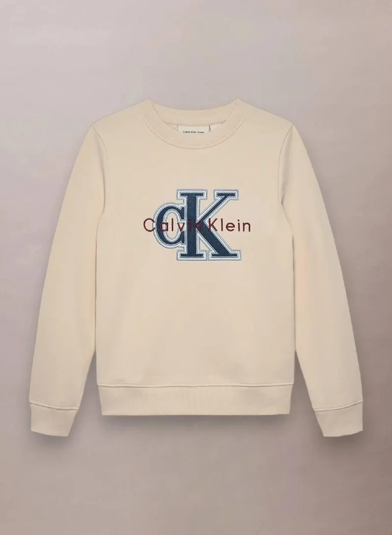 Calvin Klein Jeans Whitecap Gray Logo Sweatshirt for Men | Best Price UAE