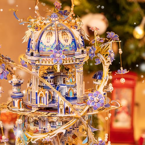 MU 3D Metal Puzzle for Adult Romeo and Juliet with Lighting Musix Box Set, Elf Palace Model Kits Miniature Building, Role-Playing Brain Teaser Love Gift Home Decor, 331pcs - Image 4