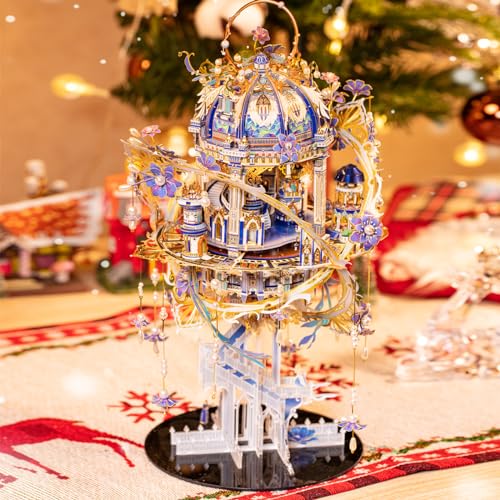 MU 3D Metal Puzzle for Adult Romeo and Juliet with Lighting Musix Box Set, Elf Palace Model Kits Miniature Building, Role-Playing Brain Teaser Love Gift Home Decor, 331pcs - Image 5
