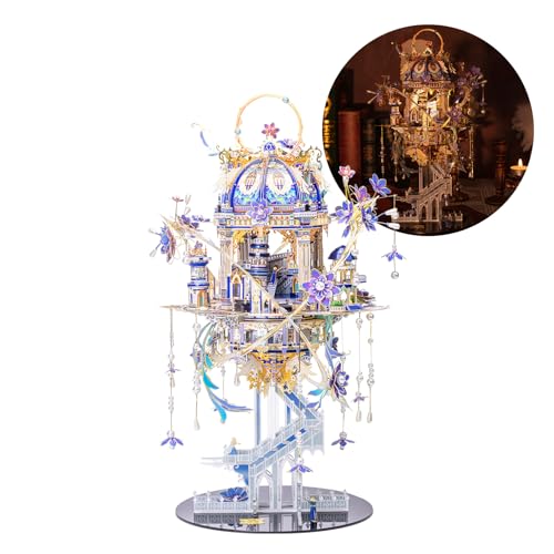 MU 3D Metal Puzzle for Adult Romeo and Juliet with Lighting Musix Box Set, Elf Palace Model Kits Miniature Building, Role-Playing Brain Teaser Love Gift Home Decor, 331pcs - Image 2