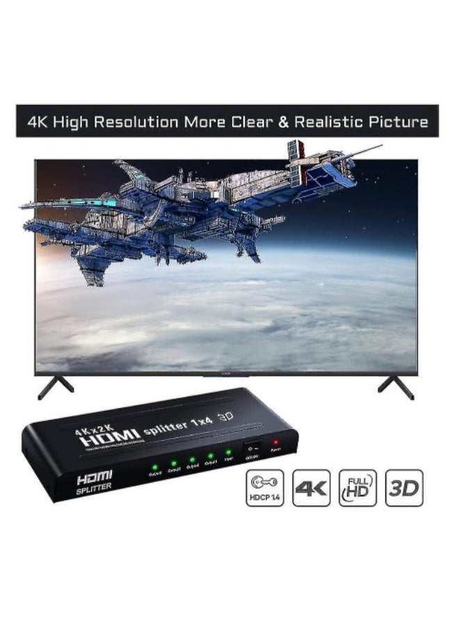 Terabyte 1x4 HDMI Splitter 4K UHD – 1 Input to 4 Outputs  Supports 4K @ 30Hz HDCP Compatible  Plug & Play - Image 3