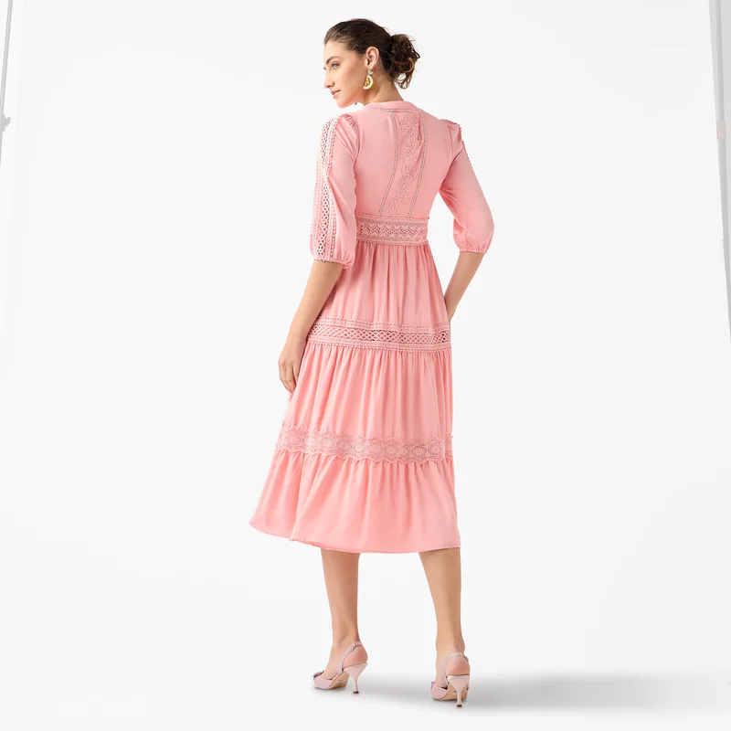 2Xtremz Lace Trim Midi Dress