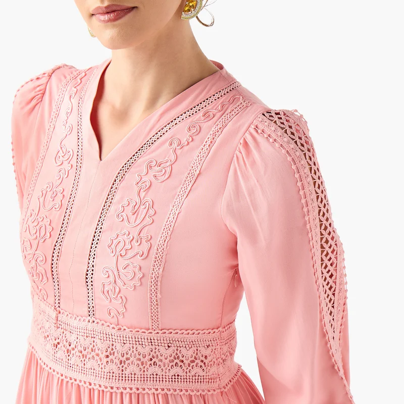 2Xtremz Lace Trim Midi Dress