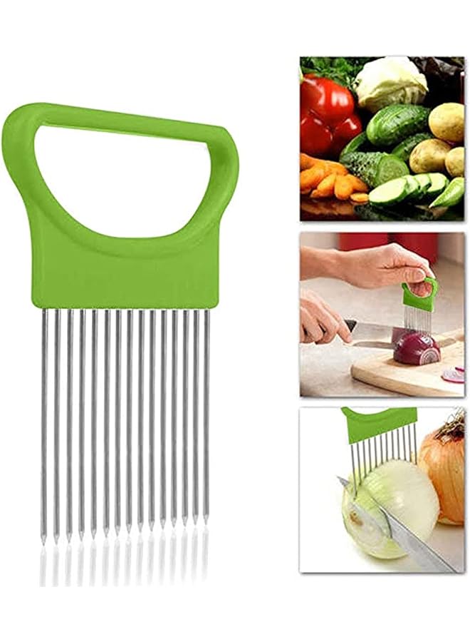 كاست ويف مجموعة أدوات تقطيع المطبخ، قطاعة خضراوات آمنة مع حامل وشوكة للطماطم والبصل والمزيد من ملحقات أدوات المطبخ الأساسية - Image 2