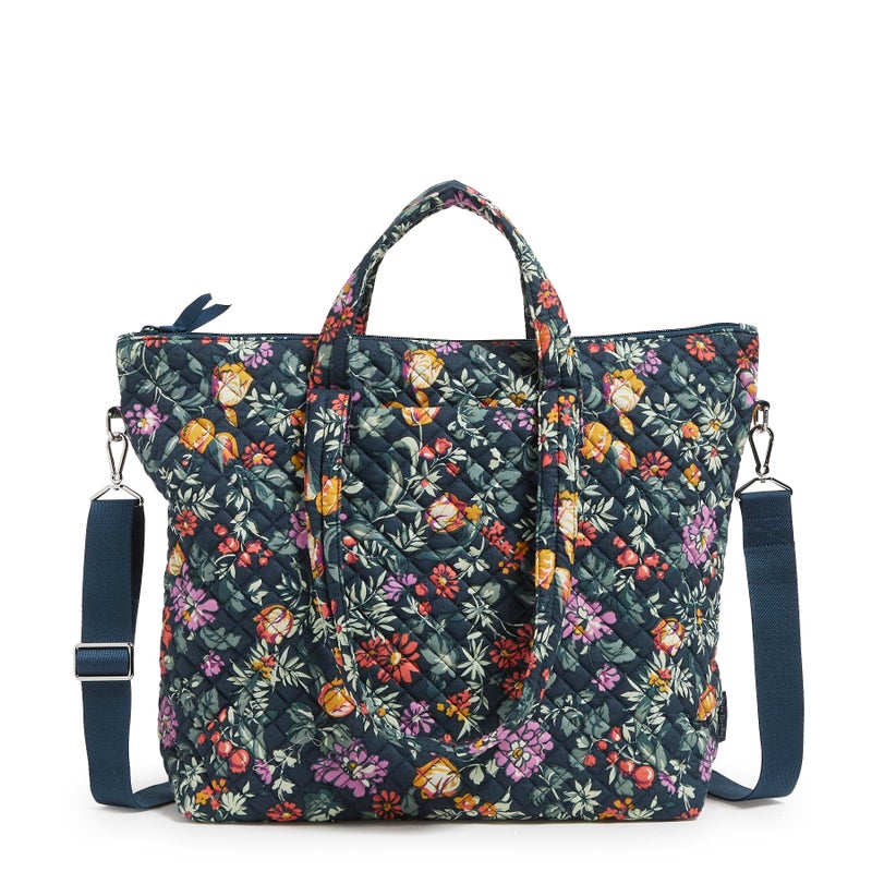 Vera Bradley Women's Cotton Slouchy Tote Bag, Fresh-Cut Floral Green, One Size - Image 1