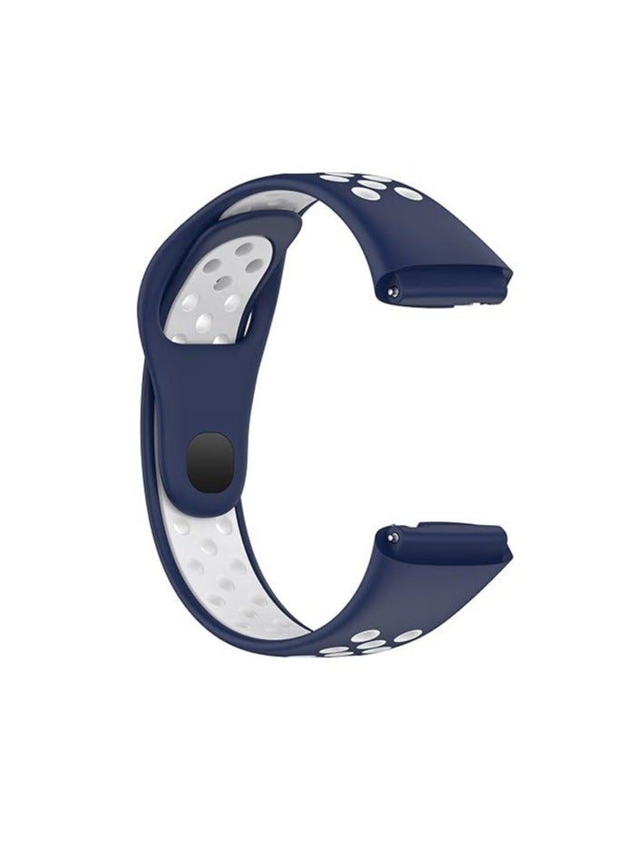 Xiaomi Redmi Watch 3 Active Soft Silicone Replacement Strap With Amazing Design - Blue / White - Image 1